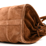 Suede Triangle Medium Bonnie Shoulder Bag Cacao