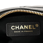 Calfskin Quilted Small Camera Case Black