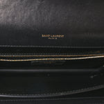 Calfskin Crocodile Embossed Gaby Satchel Black