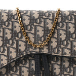 Oblique Saddle Chain Pouch Blue