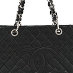 Caviar Quilted Grand Shopping Tote GST Black