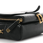 Goatskin Double Saddle Pouch Black