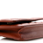 Lambskin Quilted Wallet On Chain WOC Brown