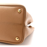 Saffiano Cuir Medium Double Handle Bag Caramel Fuoco