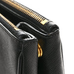 Saffiano Lux Medium Galleria Double Zip Tote Black
