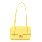 Shiny Caviar Preppy Coco Small Flap Light Yellow