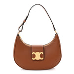 Smooth Calfskin Medium Strap Ava Triomphe Shoulder Bag Tan