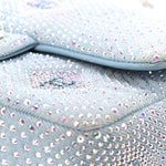 Denim Strass Evening Flap Bag Blue