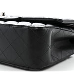 Lambskin Quilted Medium Double Flap Black
