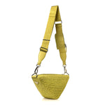Yarn Raffia Effect Crochet Triangle Shoulder Bag Giallo