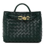 Nappa Intrecciato Small Andiamo Shoulder Bag Emerald Green