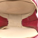 Glazed Calfskin Round As Earth Evening Bag Rouge