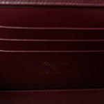 Lambskin Quilted Small Top Handle Vanity Case With Chain Burgundy