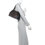 Nappa Intrecciato Perforated Small Cesta Tote Black Multicolor
