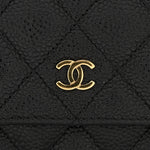 Caviar Quilted Wallet on Chain WOC Black