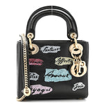 Calfskin Beaded Mini Lady Dior Black
