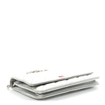 Metallic Lambskin Quilted Wallet On Chain WOC Silver