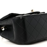 Lambskin Quilted Mini Square Flap Black