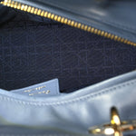 Lambskin Cannage Medium Lady Dior Denim Blue