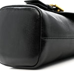 Shiny Calfskin Camera Crossbody Black