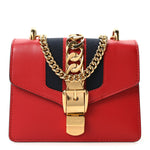 Calfskin Mini Sylvie Chain Shoulder Bag Hibiscus Red