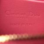 Patent Cannage Lady Dior Phone Holder Pink