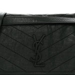 Crinkled Lambskin Matelasse Monogram Medium Niki Chain Satchel Dark Green