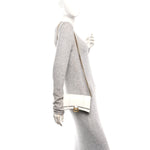 Shiny Box Calfskin Hourglass Chain Bag White