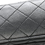 Lambskin Quilted Mini Rectangular Pearl Crush Flap Black