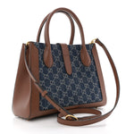 New Denim GG Monogram Dollar Calfskin Medium Jackie 1961 Tote Blue Tea Cuir Epilog