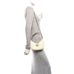 Calfskin Matelasse Chevron Mini GG Marmont Half Moon Hobo Mystic White