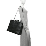 Calfskin Shopper Tote MM Black