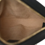 Grained Calfskin Web Mini Ophidia Round Shoulder Bag Black