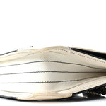 Lambskin Patent Chocolate Bar Flap Black White
