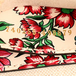 Calfskin Matelasse Diagonal Brit Roses Print Mini Interlocking G Heart Shoulder Bag  White Multicolor