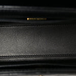 Shiny Aged Calfskin Quilted Nano Kelly Shopper Black