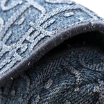 Oblique Embroidered Saddle Bag Denim Blue