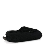 Calfskin Crochet Baby Monogram Chain Satchel Black