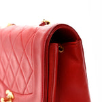 Lambskin Quilted Small Single Flap Red