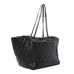 Lambskin Quilted Week End on Mars Tote Black