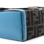 Recycled Fabric Jacquard Vitello King FF 1974 Baguette Soft Trunk Asfalto Black Fiordaliso
