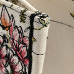 Canvas Embroidered Large D-Constellation Book Tote Latte Multicolor