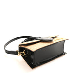 Raffia Smooth Calfskin Le Bambino Ivory Black