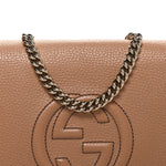 Pebbled Calfskin Medium Soho Flap Crossbody Camelia