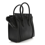 Drummed Calfskin Micro Luggage Black
