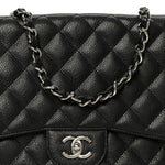 Caviar Quilted Jumbo Single Flap Black