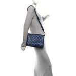 Lambskin Embossed Monogram Coussin PM Denim Blue