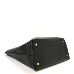Pebbled Calfskin Alix Padlock Foldover Bag Black