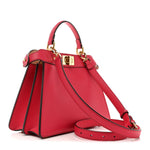 Vitello Seta Shiny Nappa Small Peekaboo I SEE U Satchel Lampone Light Rose