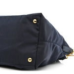Tessuto Nylon Saffiano Shopping Tote Navy